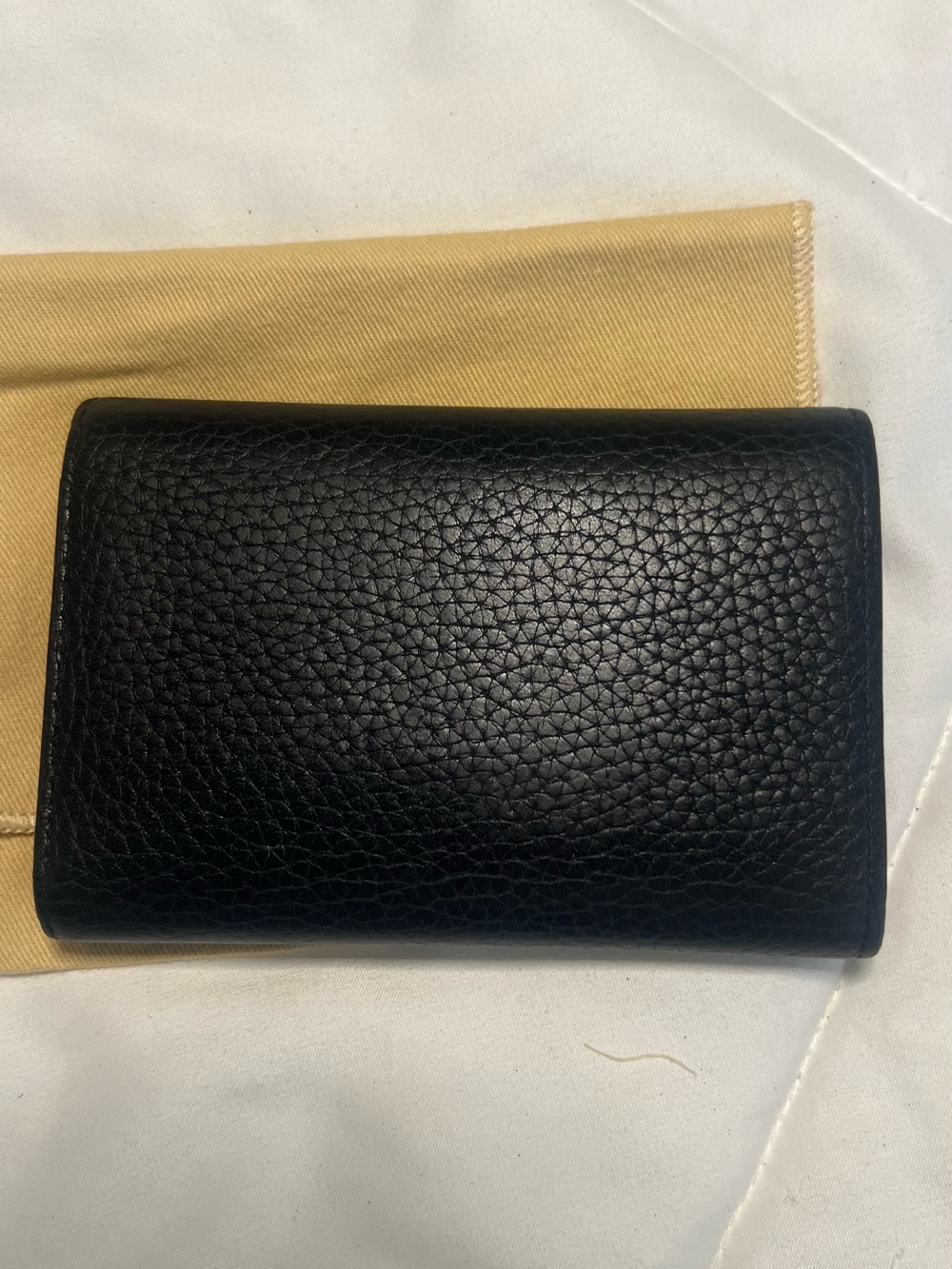 Louis Vuitton Black Pebbled Leather Compact Wallet with Gold LV Emblem - Picture 7 of 16